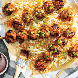 BBQ Pork Meatball Skewers & Slaw - Benedict's Market