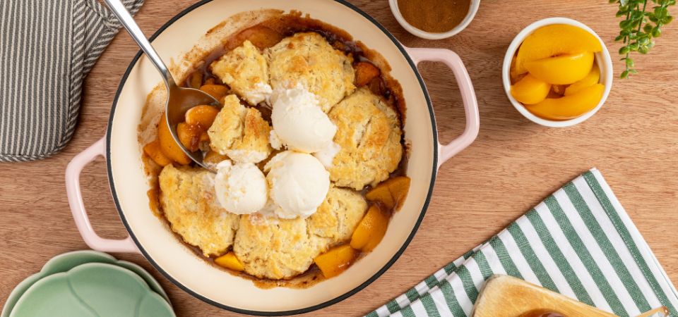 Dutch Oven Peach Cobbler - Lallatin Food Town