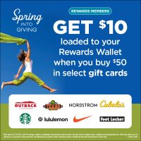 Get $10 Loaded to your Rewards Wallet when you Purchase $50 in Select gift cards! - Rosebud Foods